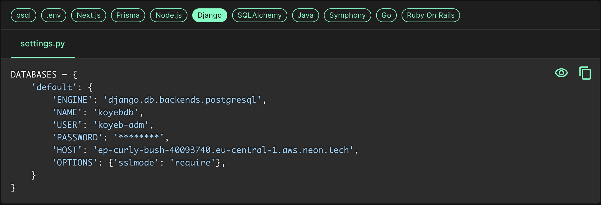 Connect to database tutorials