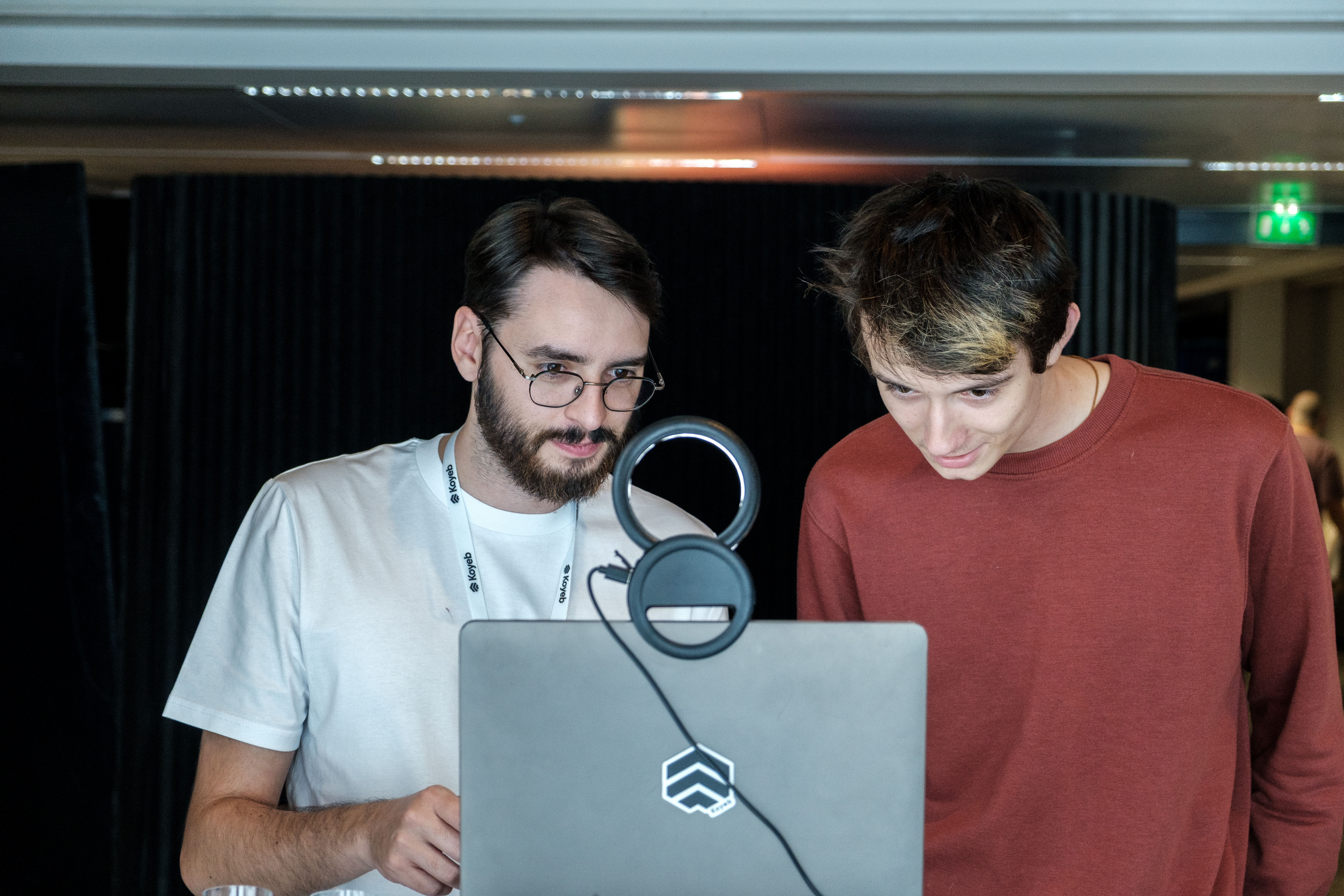 Interacting at the photo booth at AI Engineer Paris