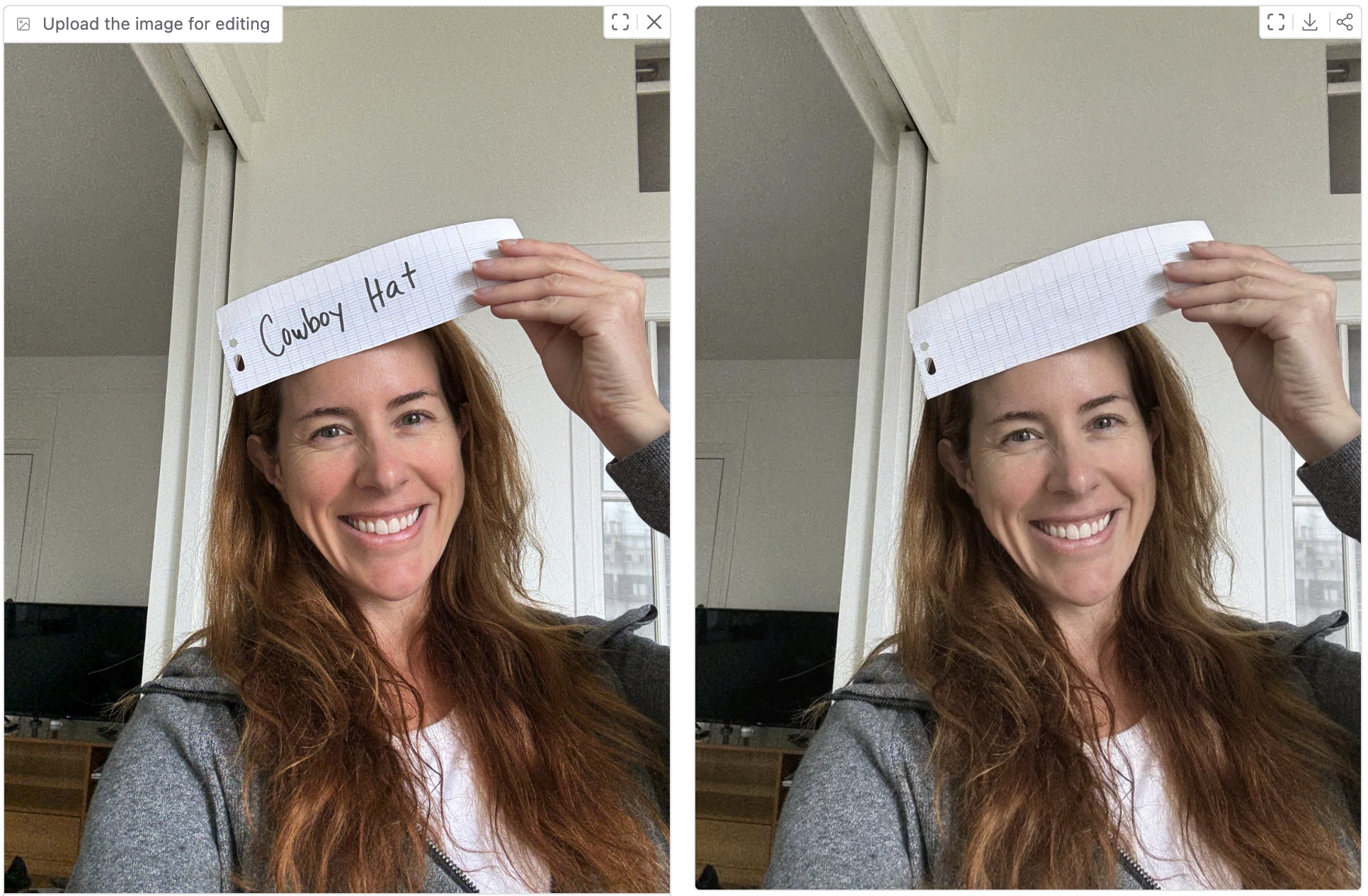 Failure to properly edit image - the paper is still present, but the words are gone