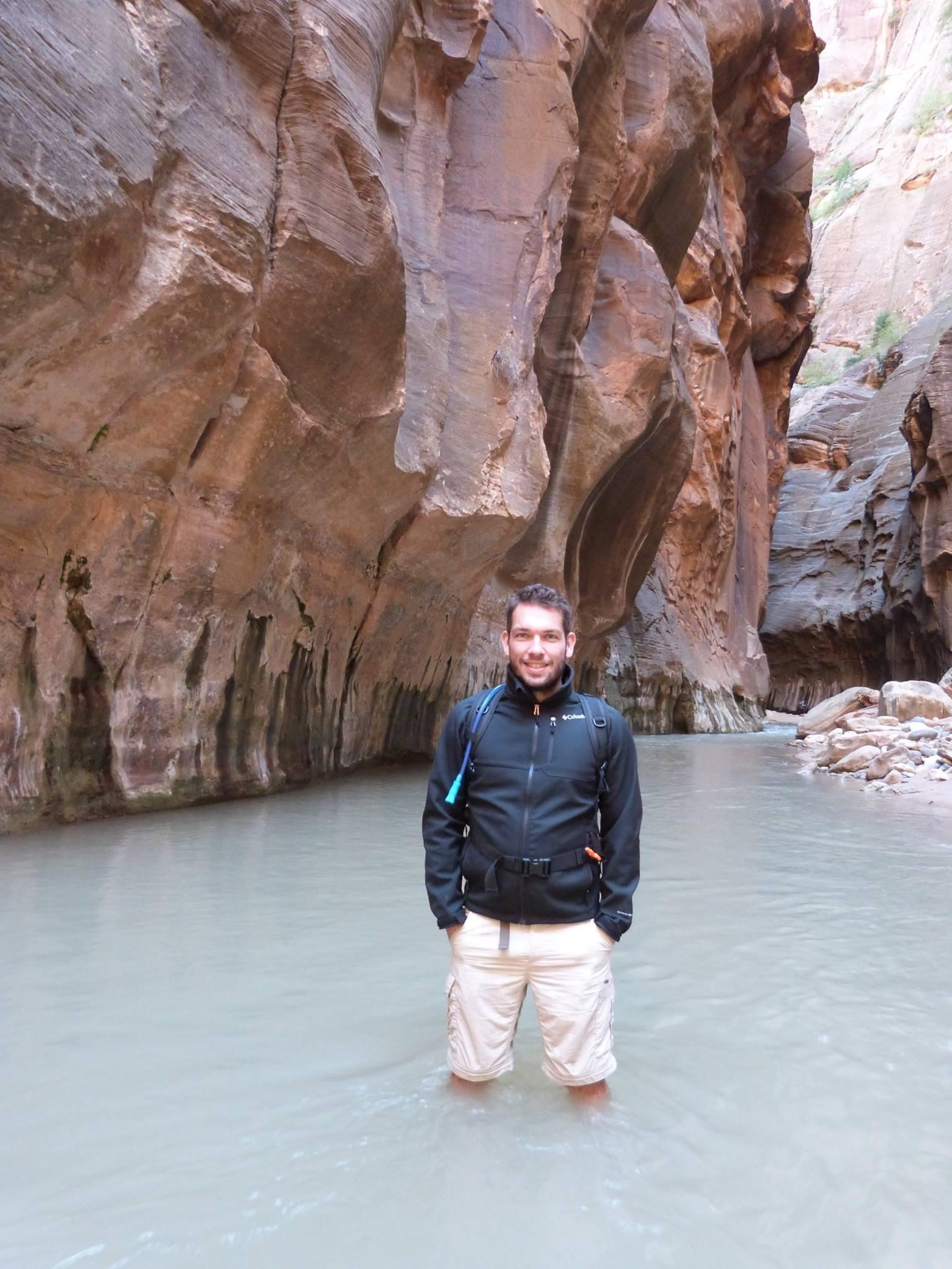 David hiking in the US