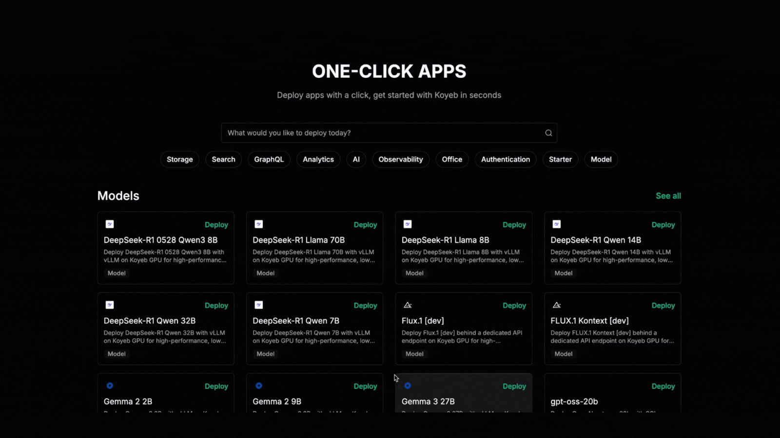 Deploy AI Models in One-Click