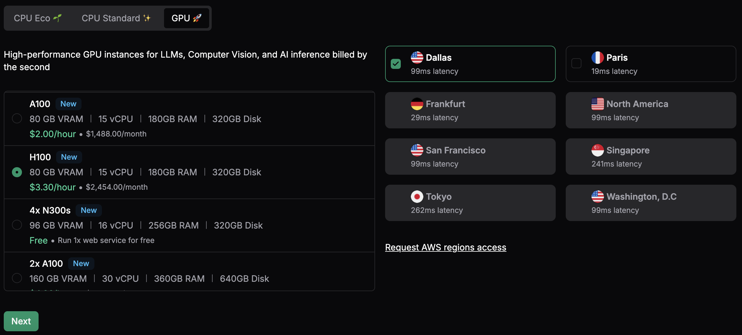 Nvidia A100 and H100 GPUs Available in Dallas, Custom Request Timeout for Scale Plan Users, and more