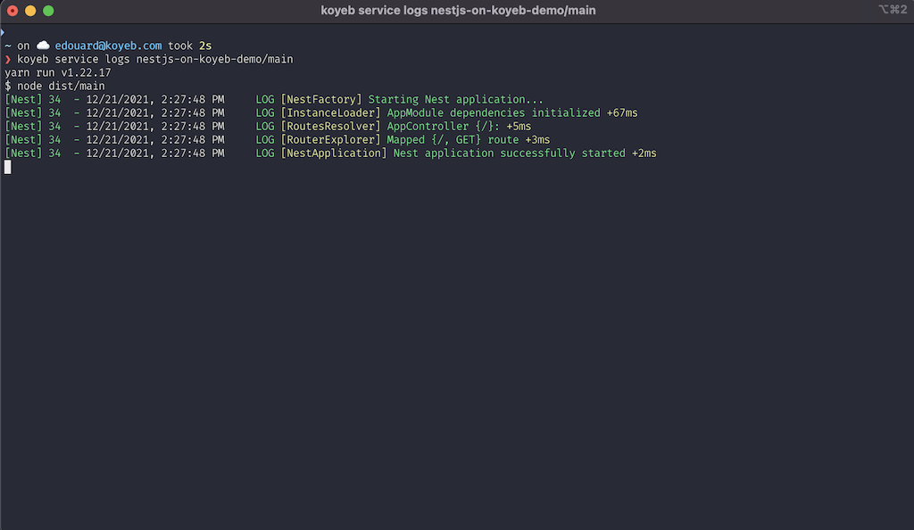 Feature - Build and runtime logs in the Koyeb CLI